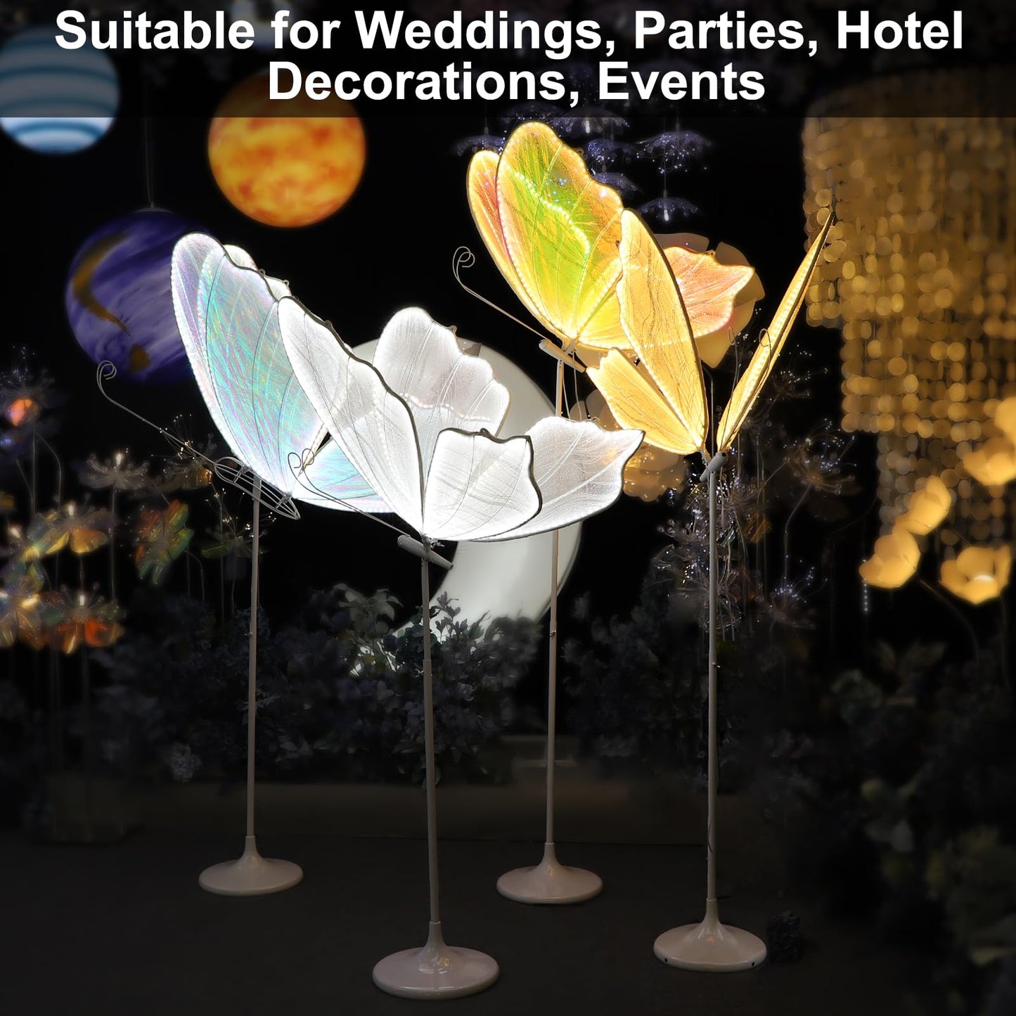 Wedding Butterfly Floor lamp Decoration Lights Creative Luminous Butterfly Ceiling Lamp Butterfly Hanging Decoration Props for Wedding Party