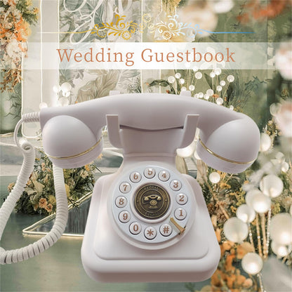 Audio Guest Book Phone Audio GuestBook for Weddings Record Customized Audio Messages Guest Book Classic Retro Style for Parties Birthdays Rentals Confessions Special Occasions (White)