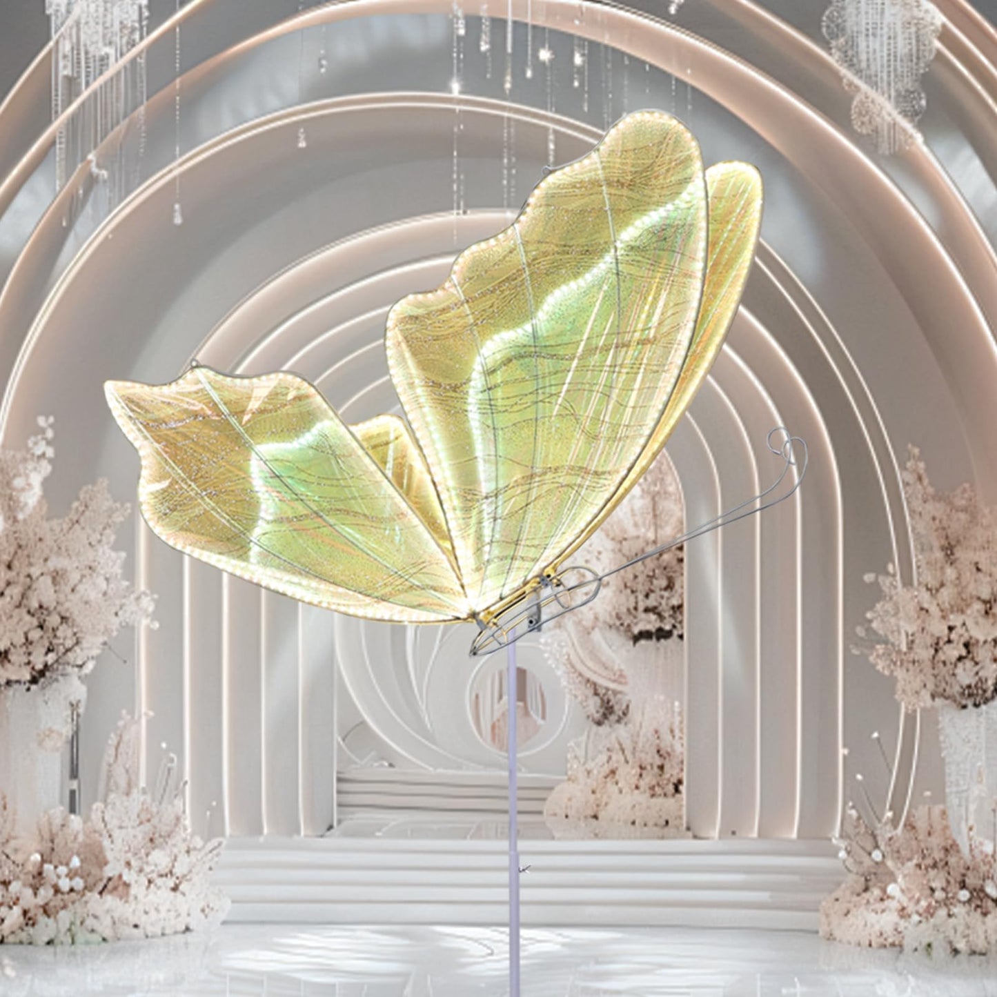 Wedding Butterfly Floor Lamp Decoration, LED Romantic Elegant Decoration Props for Wedding Party Birthday Decor Rental Business