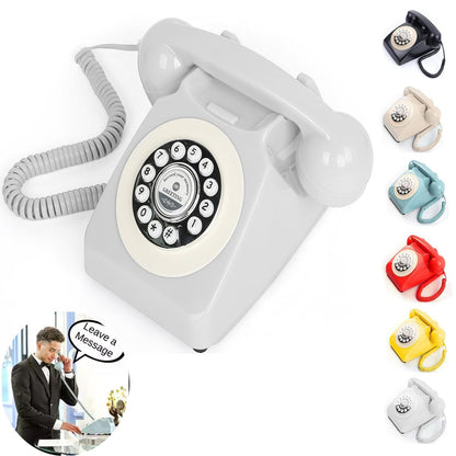 Audio Guest Book Wedding Phone with Rotation Dial Record Customized Audio Message Left with GuestBook Ideas Telephone Retro Audio for Wedding Event Birthday Party Message Voicemail