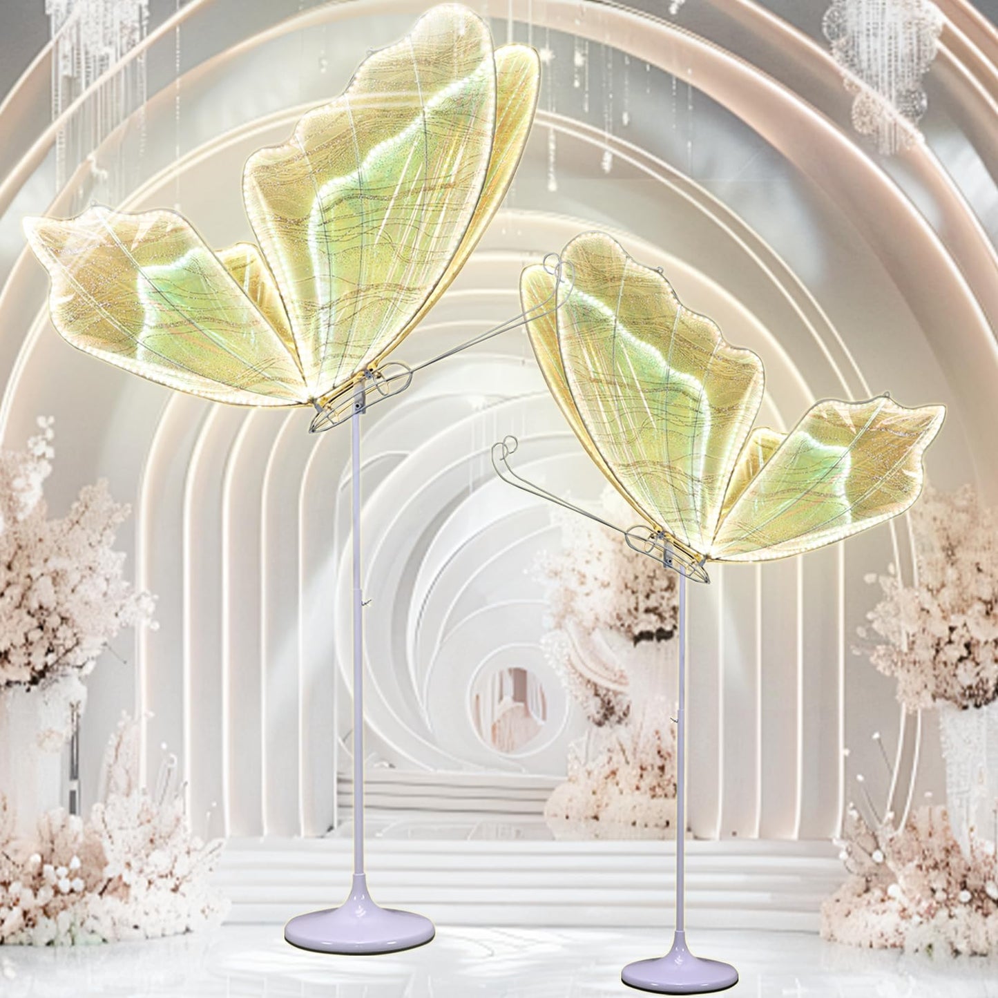 Wedding Butterfly Floor Lamp, 2025 LED Romantic Elegant Decoration Butterfly Floor lamp Decoration Props for Wedding Party Birthday Rental Business