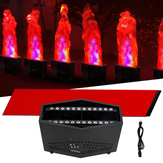 Fake Fire Flame Light with 36 LED Light 5ft Artificial Simulated Flames Lamp Atmosphere Effect for Stage Halloween DJ Party Lighting Nightclub Campfire Party Special Holiday