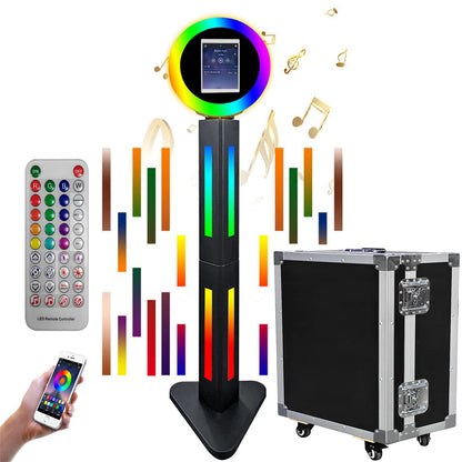 Portable Photo Booth Selfie Machine Portable Metal Shell Adjustable Stand Photobooth for Events Wedding Christmas