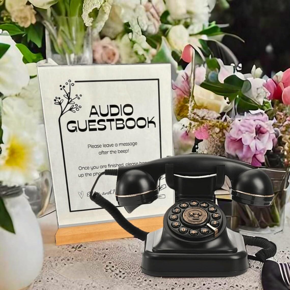 Audio Guest Book for Wedding - Guest Book Telephone Record Customized Voice Message for Your Wedding Party
