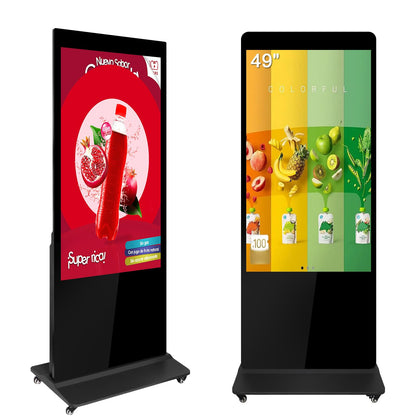 Digital Signage Displays Kiosks Advertizing Screen IPS Full HD LCD Screen Floor Standing Digital Interactive Display with WiFi HDMI/USB Input Auto AD Player, Android OS