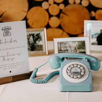 Audio Guest Book Wedding Phone, Record Customized Audio Message with Guest Book Retro Phone Audio GuestBook for Wedding Birthday Party Confession Audio Message Voicemail (Yellow)