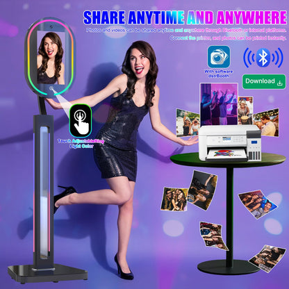 Portable Mirror Photo Booth for Canon 1300D Camera with 15.6 Inch Touch Screen