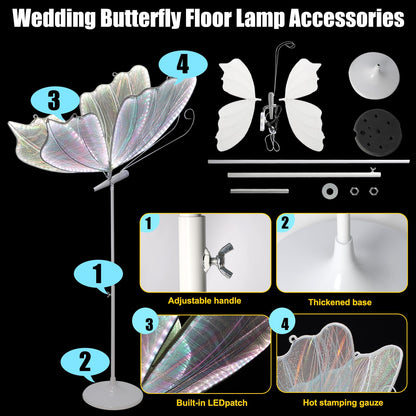 Wedding Butterfly Floor lamp Decoration Lights Creative Luminous Butterfly Ceiling Lamp Butterfly Hanging Decoration Props for Wedding Party