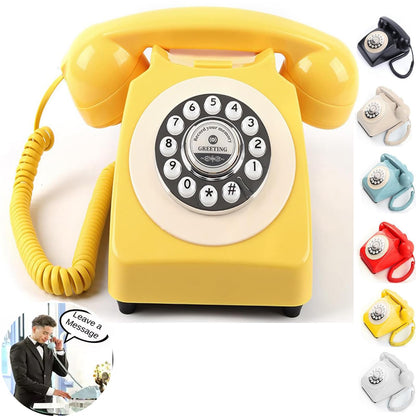 Audio Guest Book Wedding Phone with Rotation Dial Record Customized Audio Message Left with GuestBook Ideas Telephone Retro Audio for Wedding Event Birthday Party Message Voicemail