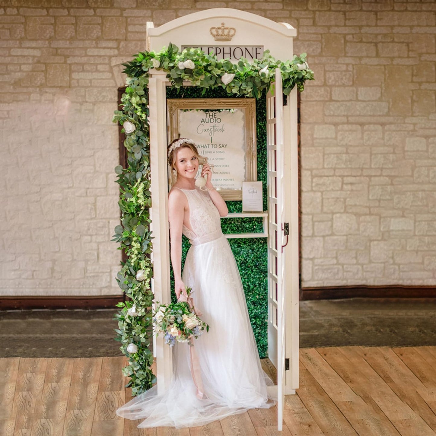 Audio Guest Book Wedding Phone Record Customized Audio Messages Left with Audio Guestbook Confessions Phone Record for Parties Weddings Event Birthdays Rentals (White)