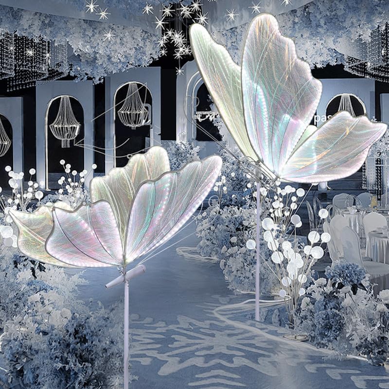 Led Butterfly Lights Wedding Background Decorative Props Luminous Butterfly Road Guide Lighting Butterfly for Party Wedding Event Decoration