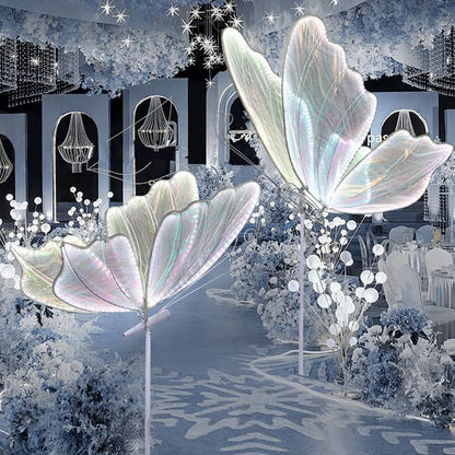 Led Butterfly Lights Wedding Background Decorative Props Luminous Butterfly Road Guide Lighting Butterfly for Party Wedding Event Decoration