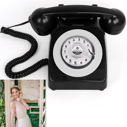 Audio Guest Book Wedding Phone Record Customized Audio Messages Left with Audio Guestbook Confessions Phone Record for Parties Weddings Event Birthdays Rentals (Black)