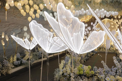 Led Butterfly Lights Wedding Background Decorative Props Luminous Butterfly Road Guide Lighting Butterfly for Party Wedding Event Decoration