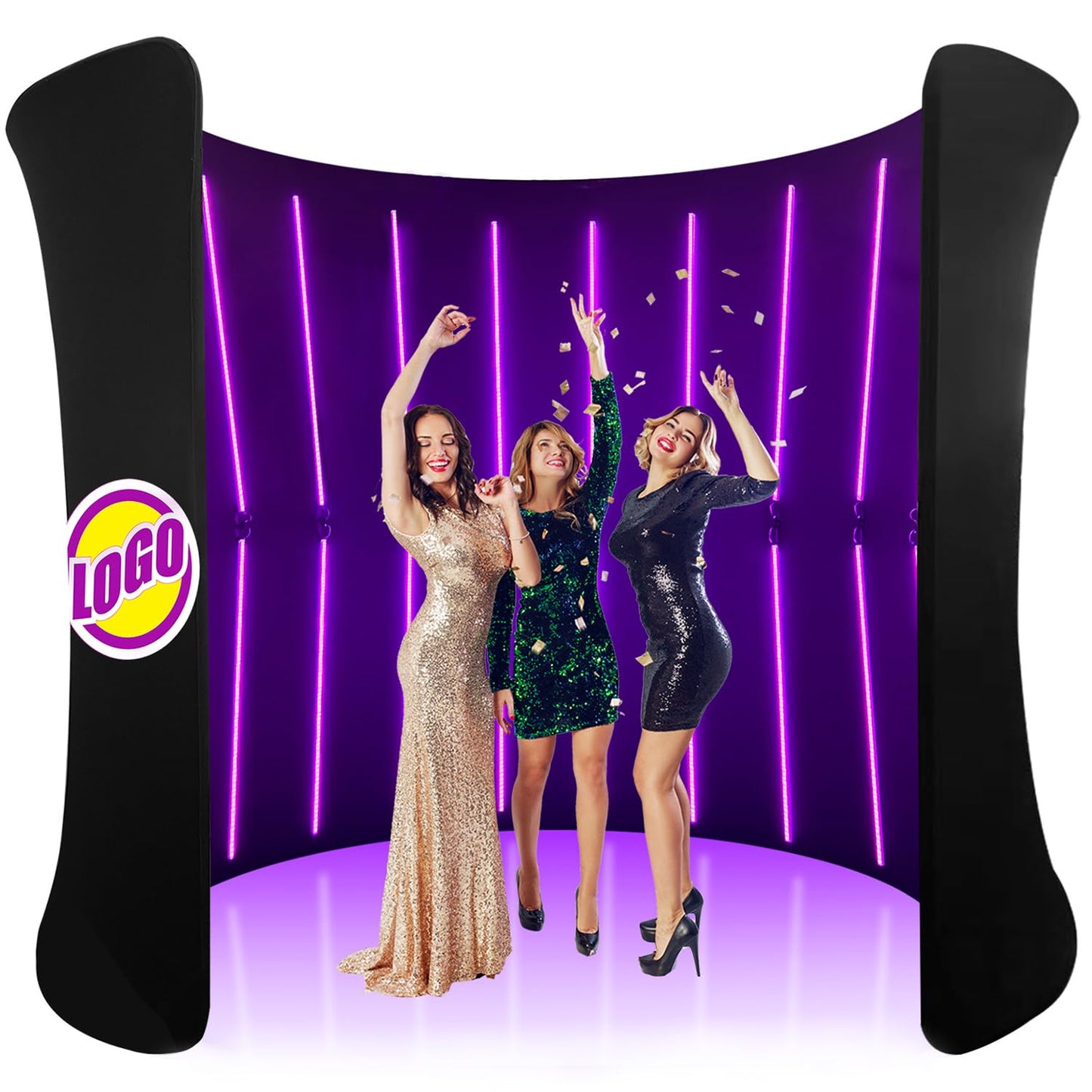 Customizable Led Backdrop Background Tents for 360 Photo Booth, Photobooth Backdrop, 360 Photo Booth LED Enclosure for Parties Wedding Event