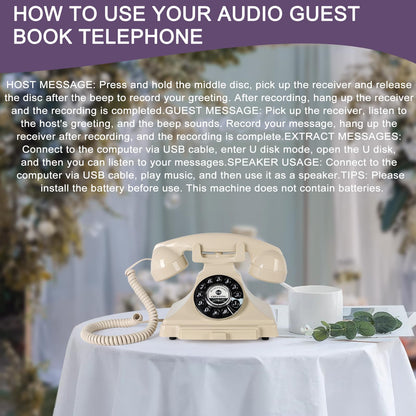 Audio Guest Book for Wedding - Guest Book Telephone Record Customized Voice Message for Your Wedding Party