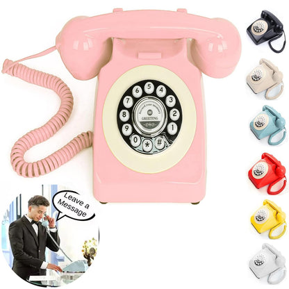 Audio Guest Book Wedding Phone with Rotation Dial Record Customized Audio Message Left with GuestBook Ideas Telephone Retro Audio for Wedding Event Birthday Party Message Voicemail