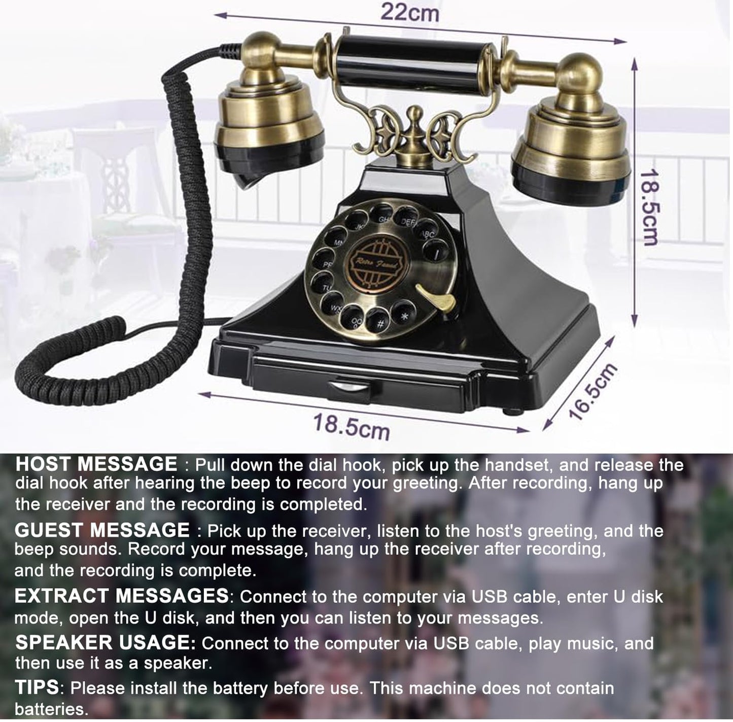 Audio Guest Book Wedding Phone- 2024 Record Customized Audio Messages with GuestBook Audio Guest Book Phone for Parties