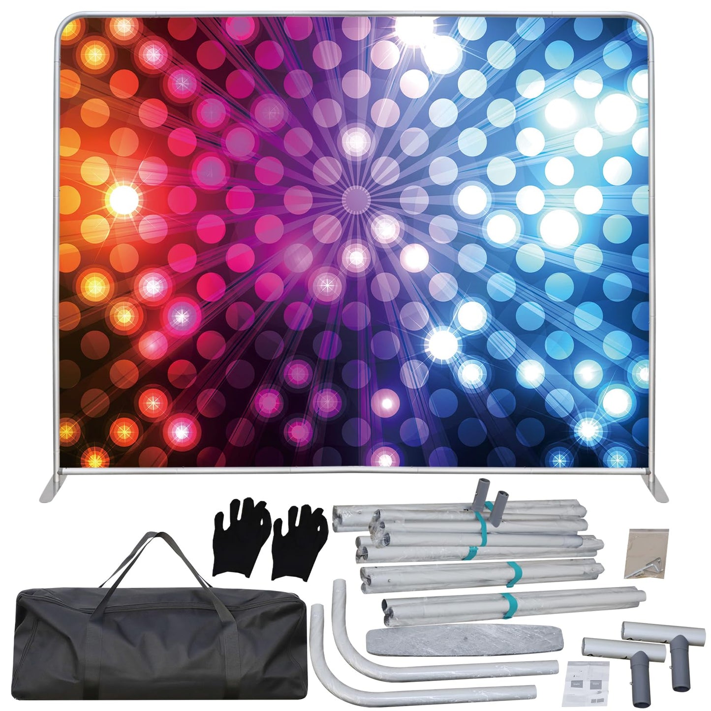 8ft  Photo Booth Backdrop with Aluminum Tube Stand and Portable Carry Bag, Photography Background for Wedding Brithday Christmax