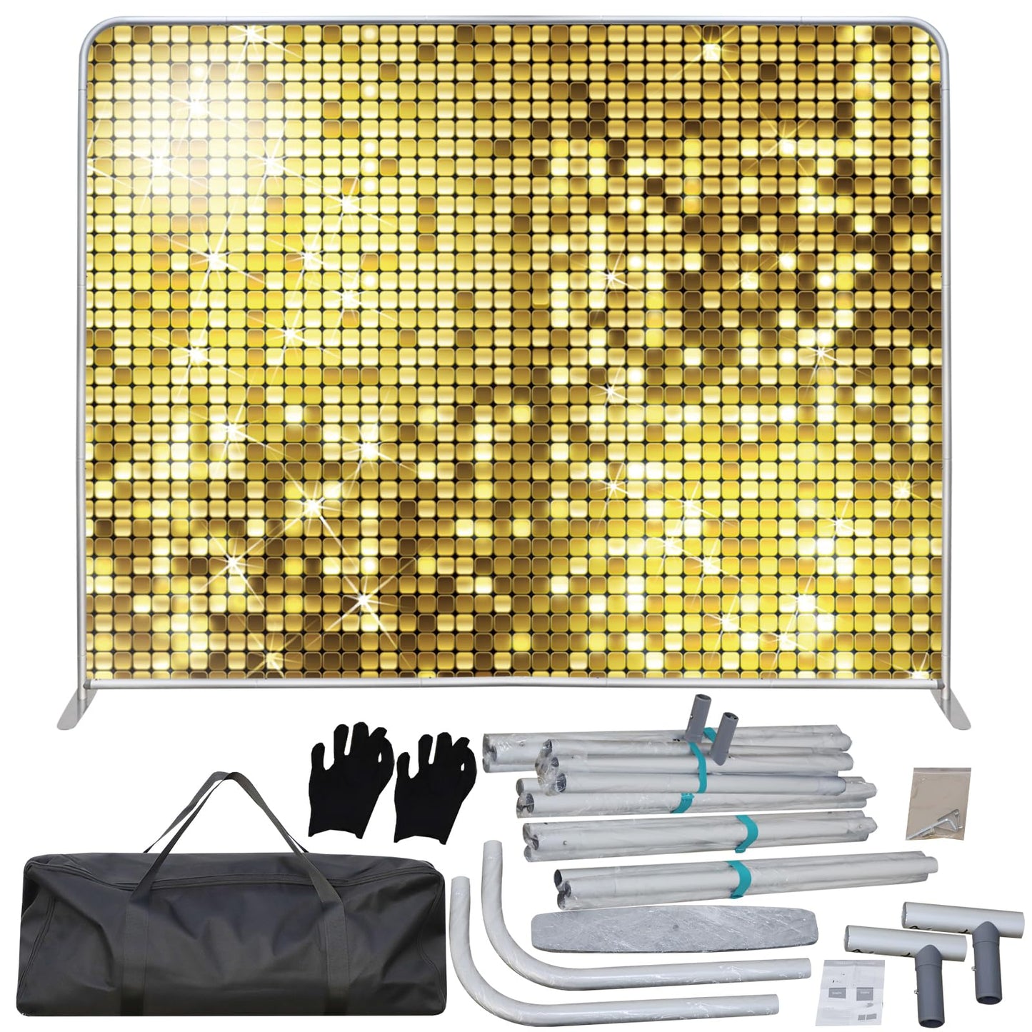 8ft  Photo Booth Backdrop with Aluminum Tube Stand and Portable Carry Bag, Photography Background for Wedding Brithday Christmax