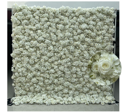 8Ft*8Ft 3D Flower Wall Backdrop with Aluminum Tube Stand, Romantic Wedding Party Decoration Flower Wall For Weddings,Anniversary, Showers,Parties,Events,Rental Business