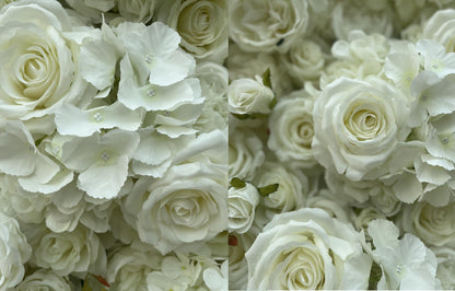 8Ft*8Ft 3D Flower Wall Backdrop with Aluminum Tube Stand, Romantic Wedding Party Decoration Flower Wall For Weddings,Anniversary, Showers,Parties,Events,Rental Business