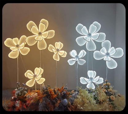 4PCS Glow Peony Flower LED Light Floor Lamp Wedding Decoration Props Guide Wrought Iron Petal Background Screen Welcome Area Guide Road Leading for Wedding Party Decor Rent Event