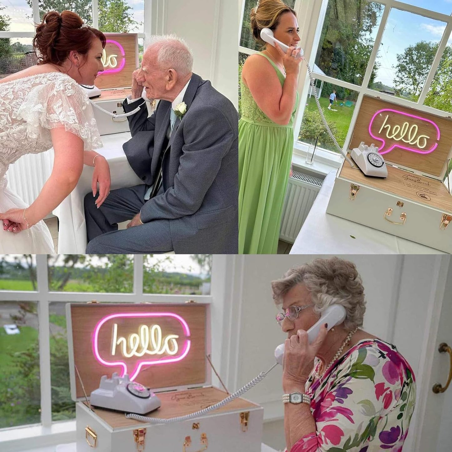 Audio Guest Book Wedding Phone with Rotation Dial Record Customized Audio Message Left with GuestBook Ideas Telephone Retro Audio for Wedding Event Birthday Party Message Voicemail