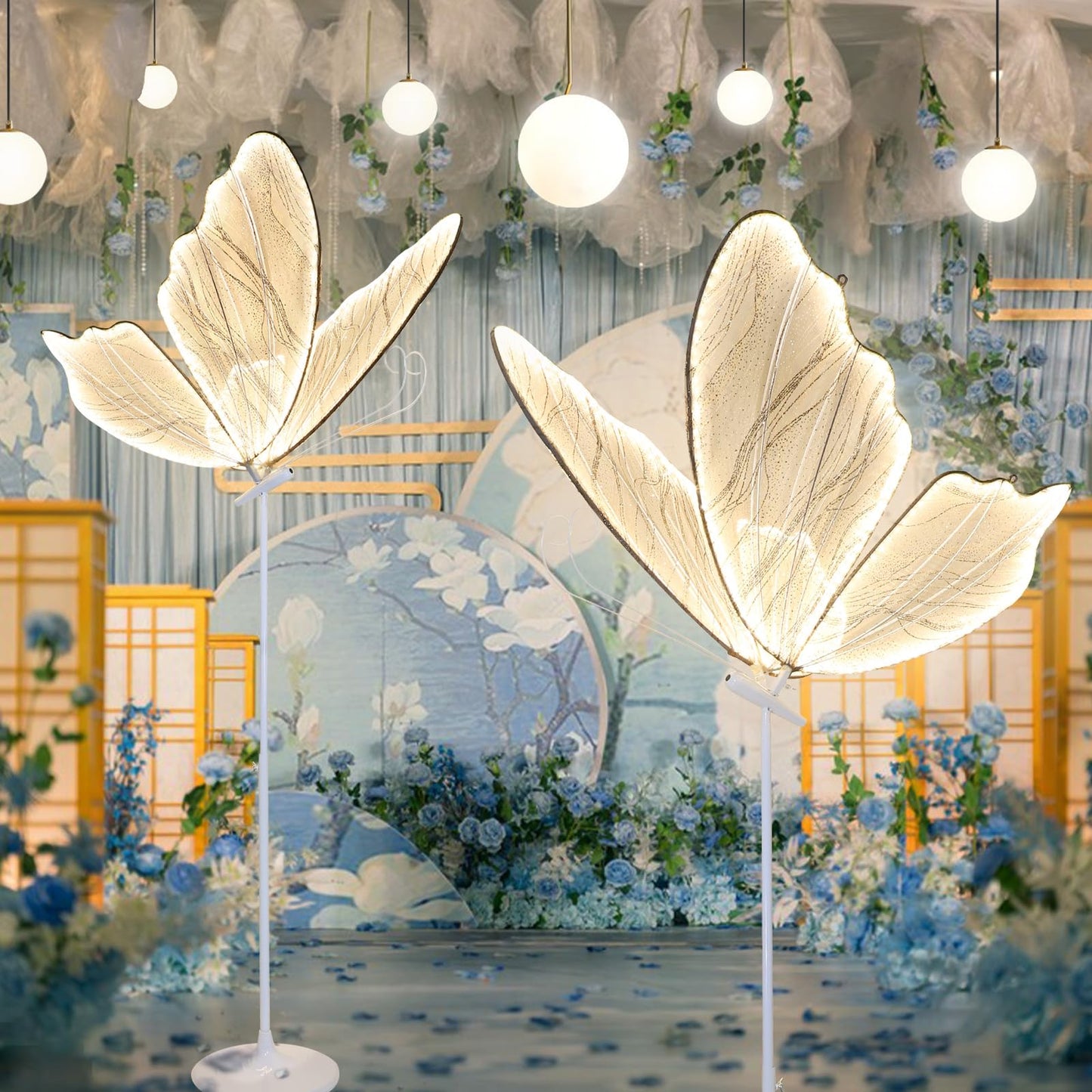 Butterfly Floor Lamp, Creative Butterfly Ceiling Lamp Hanging Led Butterfly Lights for Party Wedding