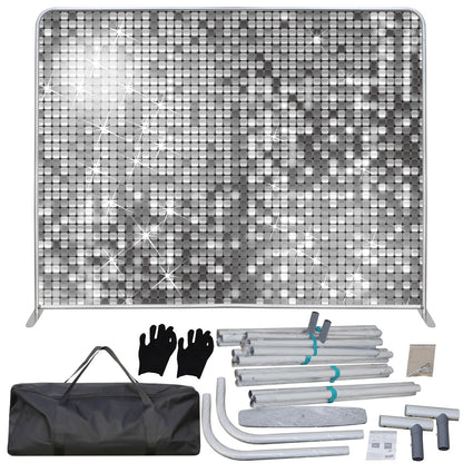 8ft  Photo Booth Backdrop with Aluminum Tube Stand and Portable Carry Bag, Photography Background for Wedding Brithday Christmax