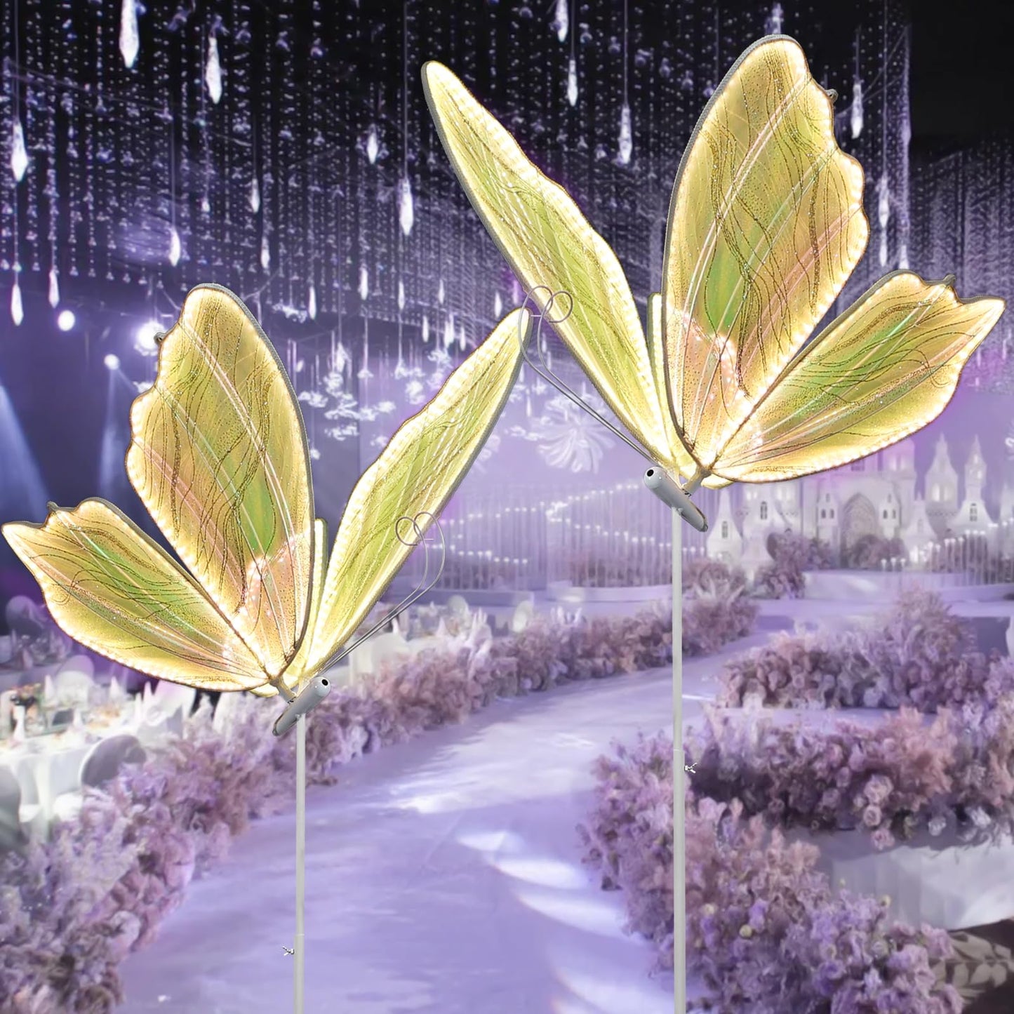 Wedding Butterfly Floor lamp Decoration Lights Creative Luminous Butterfly Ceiling Lamp Butterfly Hanging Decoration Props for Wedding Party