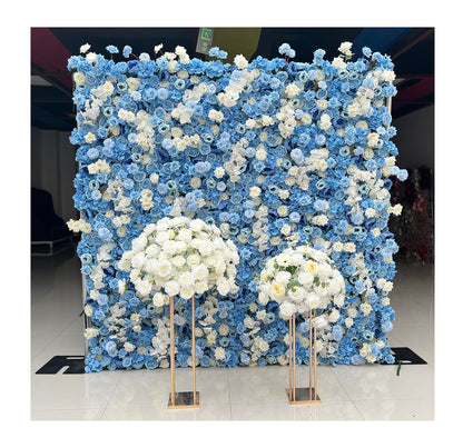 8Ft*8Ft 3D Flower Wall Backdrop with Aluminum Tube Stand, Romantic Wedding Party Decoration Flower Wall For Weddings,Anniversary, Showers,Parties,Events,Rental Business