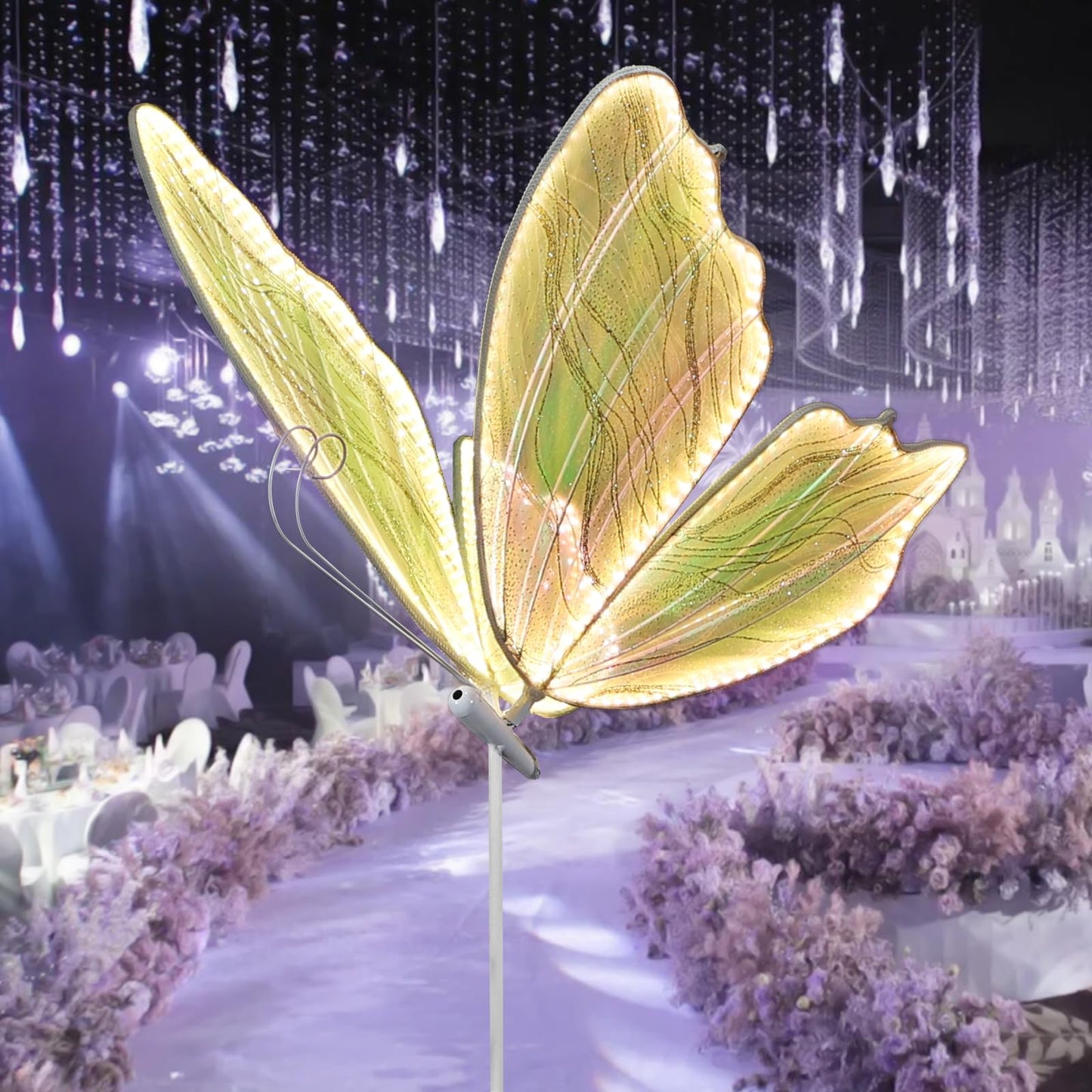 Wedding Butterfly Floor lamp Decoration Lights Creative Luminous Butterfly Ceiling Lamp Butterfly Hanging Decoration Props for Wedding Party