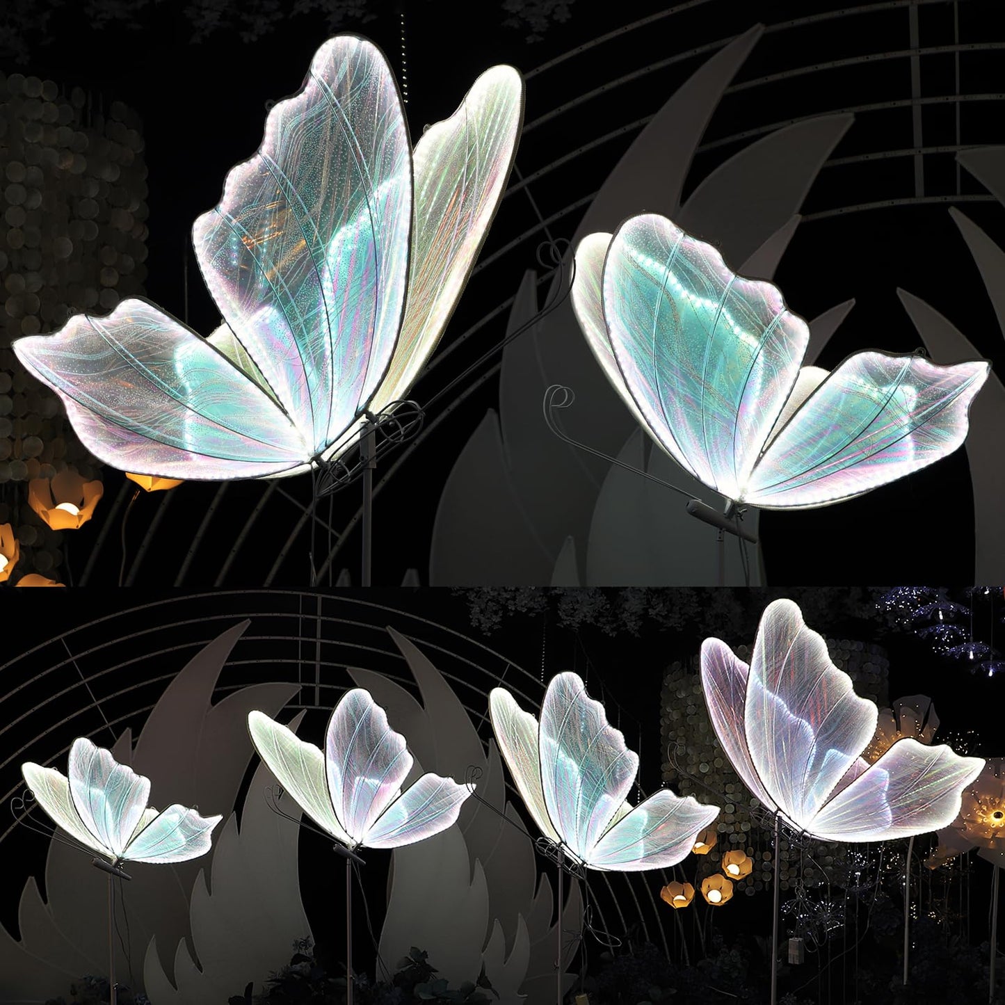 Wedding Butterfly Floor lamp Creative Luminescent Butterfly Ceiling Lamp Butterfly Hanging Decoration Props for Wedding Party