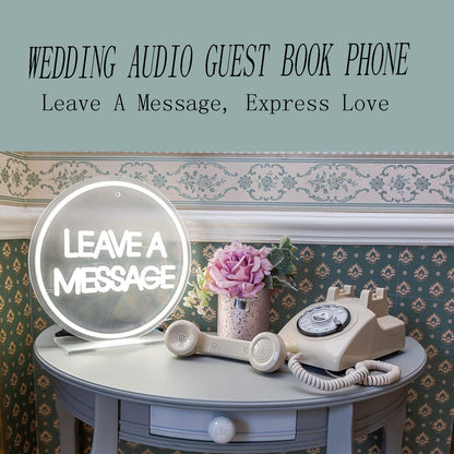 Audio Guest Book Wedding Phone Record Customized Audio Messages Left with Audio Guestbook Confessions Phone Record for Parties Weddings Event Birthdays Rentals (White)