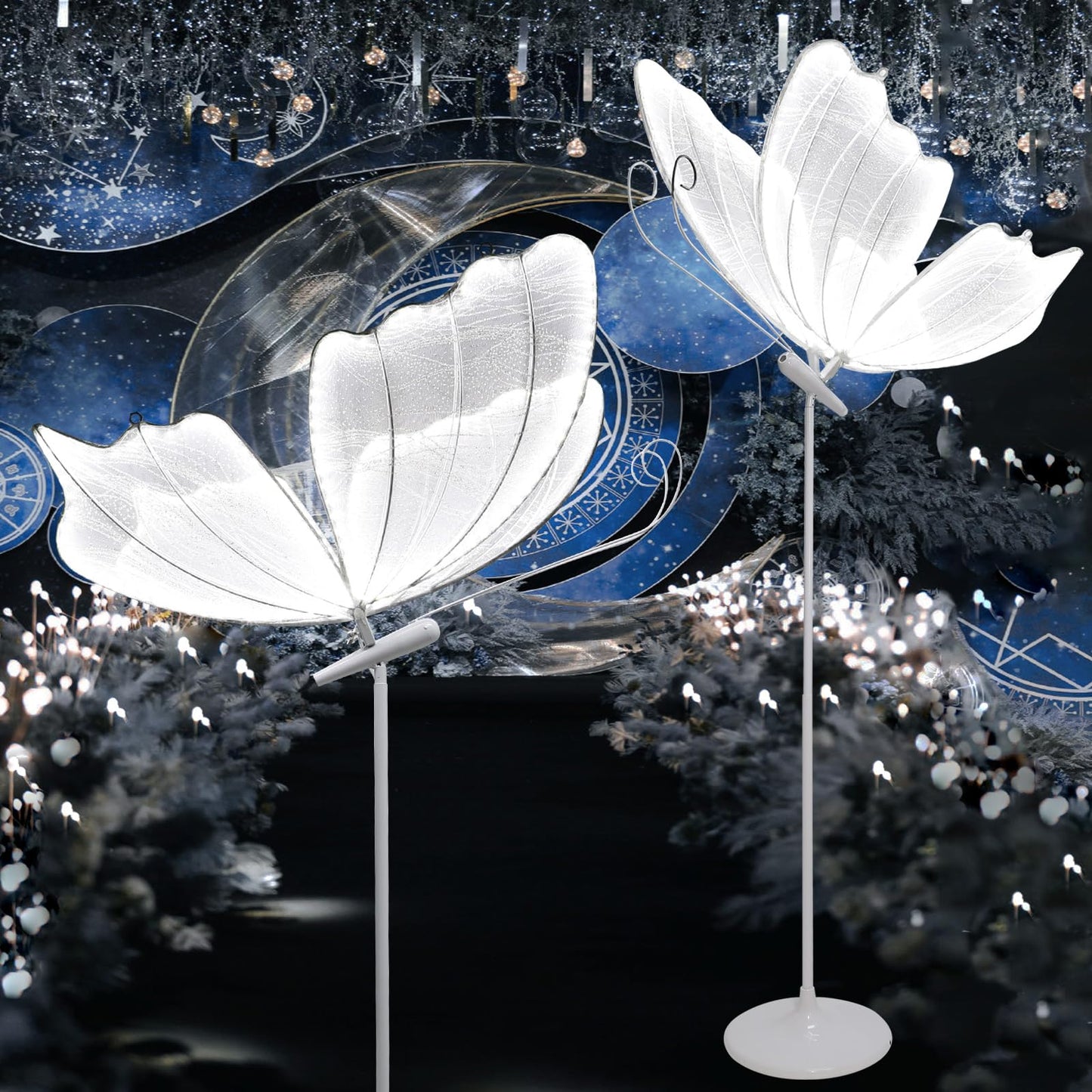 Butterfly Floor Lamp, Creative Butterfly Ceiling Lamp Hanging Led Butterfly Lights for Party Wedding