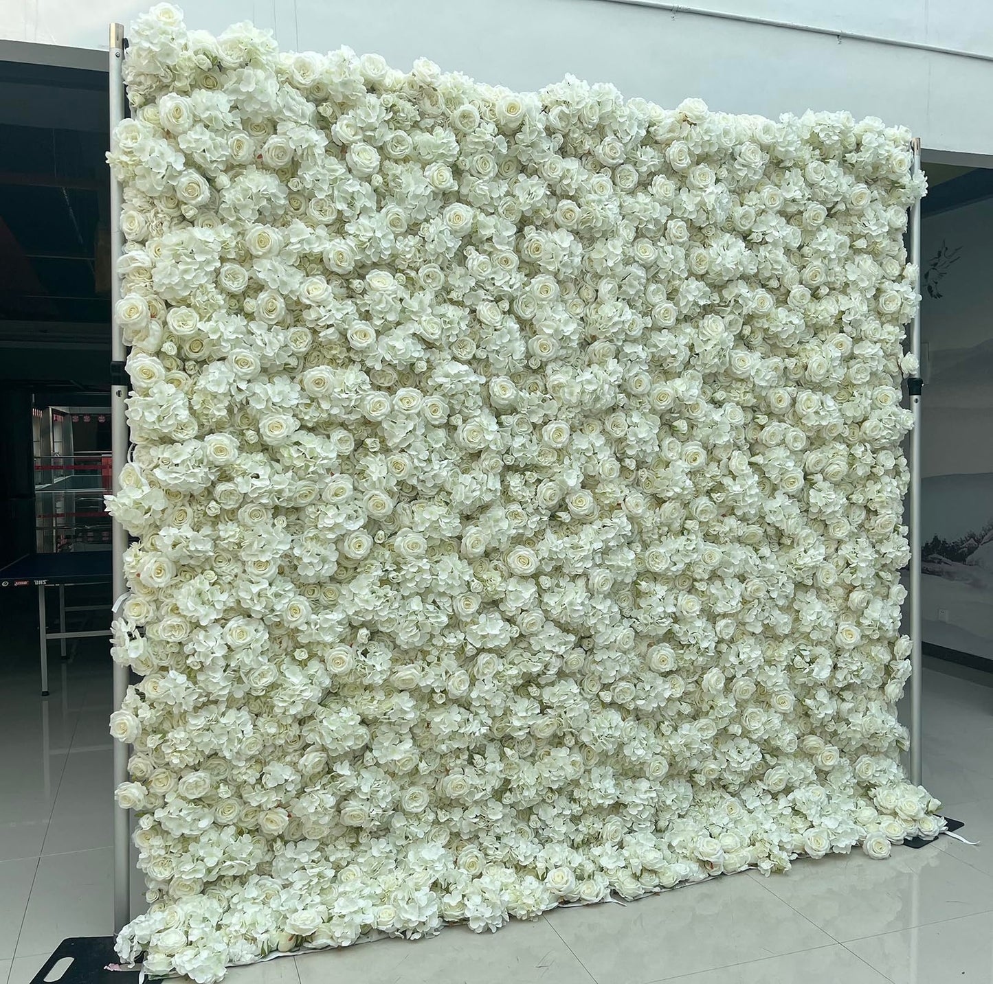 8Ft*8Ft 3D Flower Wall Backdrop with Aluminum Tube Stand, Romantic Wedding Party Decoration Flower Wall For Weddings,Anniversary, Showers,Parties,Events,Rental Business