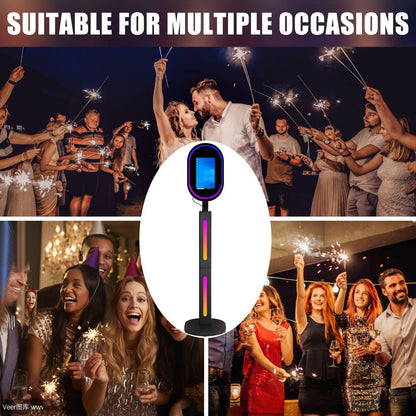 Mirror Photo Booth with Camera APP Software Magic Selfie Station Shell Stand Photobooth Machine Touch Screen with Ring Light and Trolley Flight Case for Events Wedding Rental Christmas