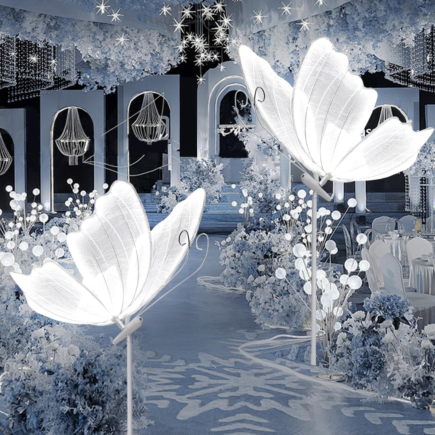 Butterfly Floor Lamp, Creative Butterfly Ceiling Lamp Hanging Led Butterfly Lights for Party Wedding