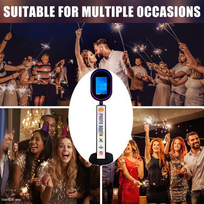 Mirror Photo Booth with Camera APP Software Magic Selfie Station Shell Stand Customized Logo Photobooth Machine Touch Screen with Ring Light and Flight Case for Events Wedding Rental
