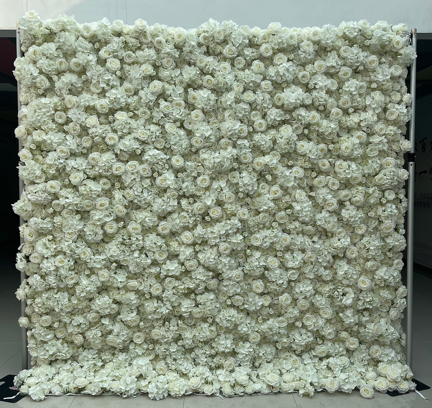 8Ft*8Ft 3D Flower Wall Backdrop with Aluminum Tube Stand, Romantic Wedding Party Decoration Flower Wall For Weddings,Anniversary, Showers,Parties,Events,Rental Business