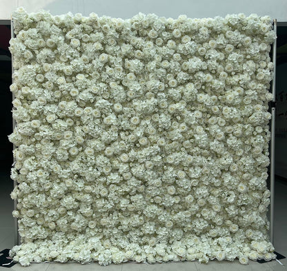 8Ft*8Ft 3D Flower Wall Backdrop with Aluminum Tube Stand, Romantic Wedding Party Decoration Flower Wall For Weddings,Anniversary, Showers,Parties,Events,Rental Business