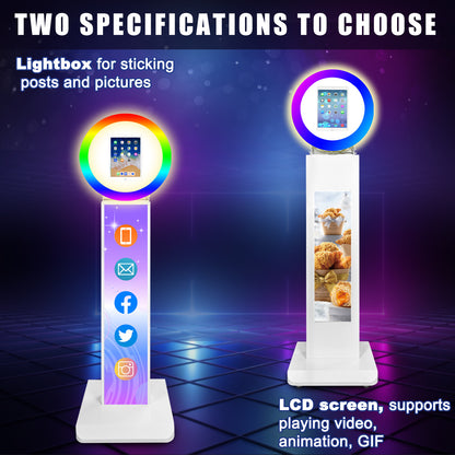ROOMEDAL Portable iPad Photo Booth, Metal Shell Selfie photobooth Machine for 12.9'' iPad with RGB Ring Light,Free Custom Logo,Remote Control,Flight Case,for Parties,Wedding,Exhibition,Rental Business